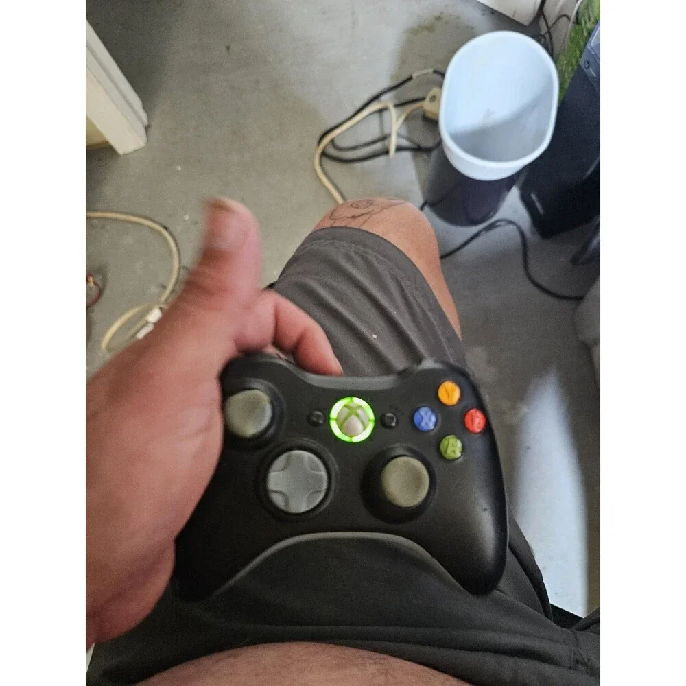 Microsoft Xbox 360 Wireless Controller Video Gamepad Black With Battery